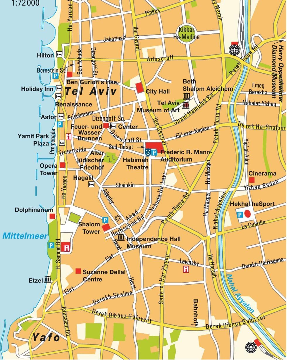 kat jeyografik nan zòn nan Tel Aviv