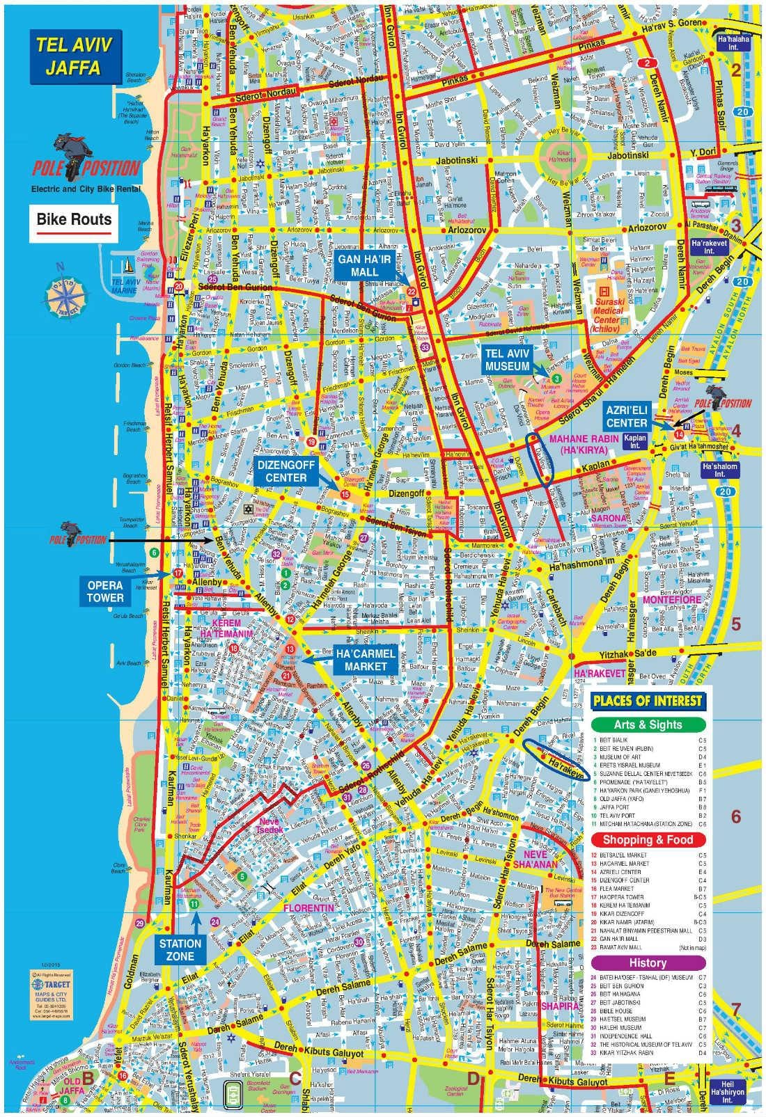 kat jeyografik nan Tel Aviv bisiklèt