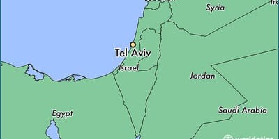 Tel Aviv sou kat jeyografik