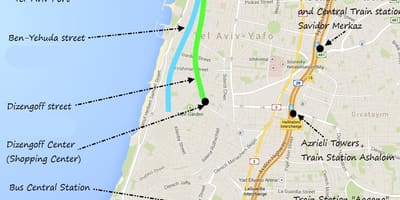 Kat jeyografik nan Tel Aviv transpò piblik